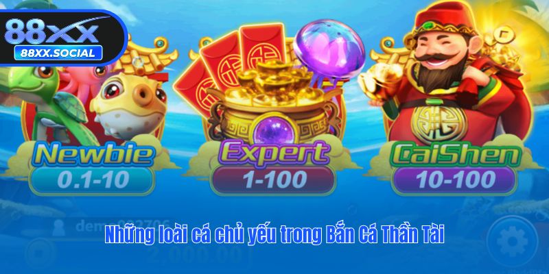 Những loài cá chủ yếu trong Bắn Cá Thần Tài