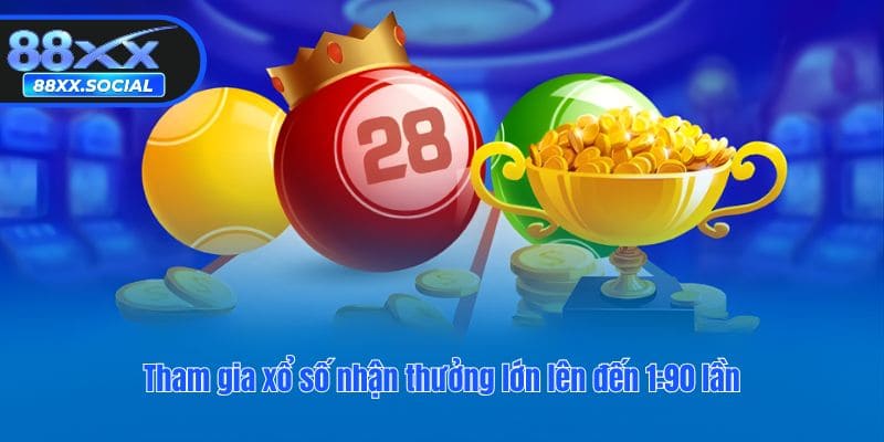 Tham gia xổ số nhận thưởng lớn lên đến 1:90 lần